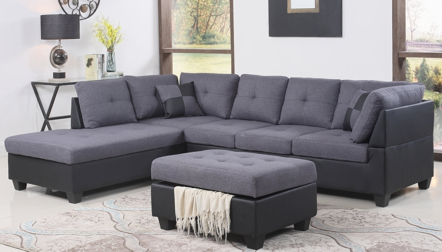 Modern L-Shaped Sectional Sofa with Ottoman – Stylish, Comfortable, and Perfect for Any Living Room