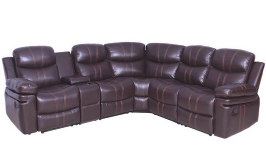 Hamilton Brown Leather Recliner Sectional Sofa – Perfect Blend of Comfort and Class