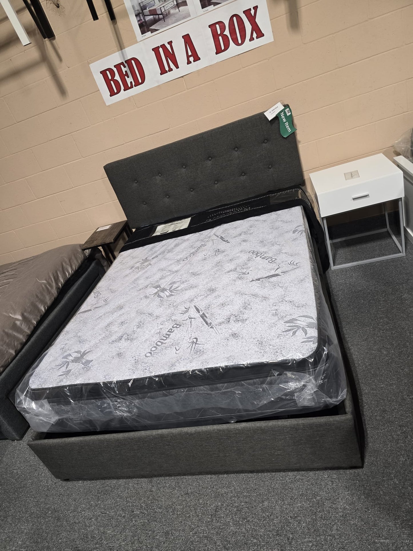 Hydraulic Lift Storage Bed with Grey Upholstery – Available in Single, Double, Queen, and King Sizes