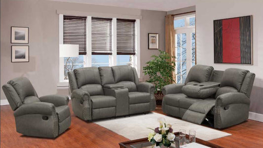 Norcia Grey Recliner Sofa Set -5-SeaterModern Comfort in Elegant Grey