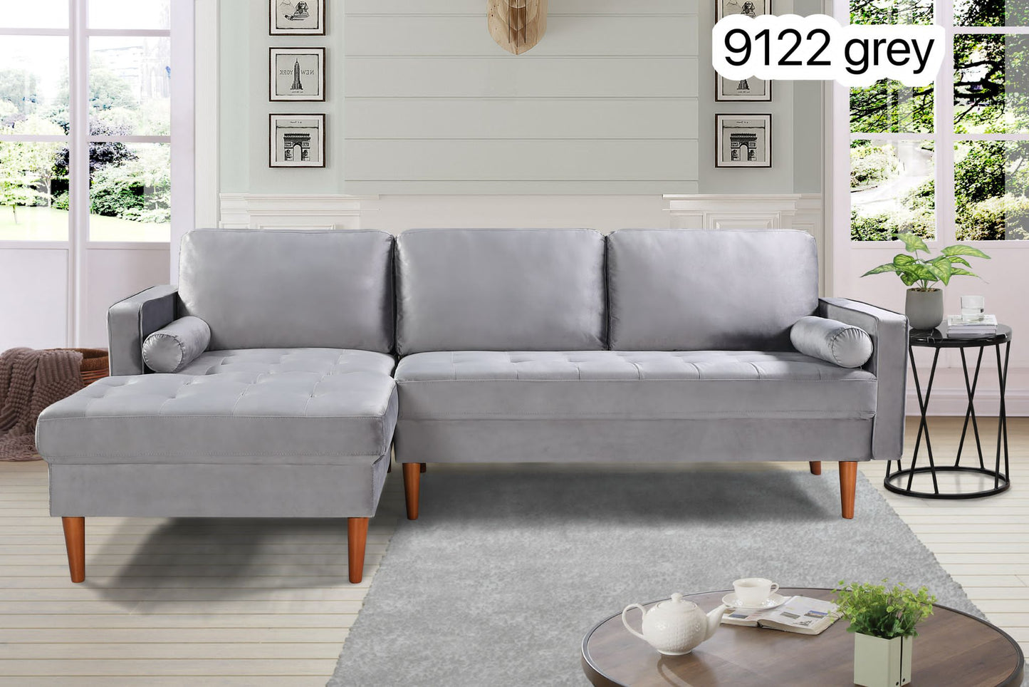 9122 Luxury Sectional Sofa with Ottoman - Comfortable & Stylish Living Room Furniture