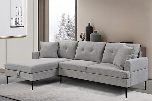 IF 9060 Sectional Sofa with Storage – Soft Grey Fabric