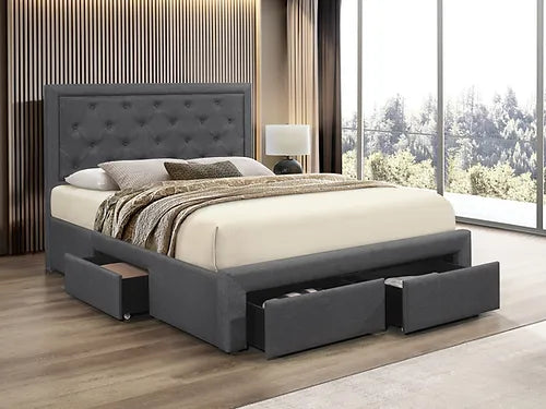 IF-5295 Upholstered Platform Bed with Storage - Double, Queen, and King